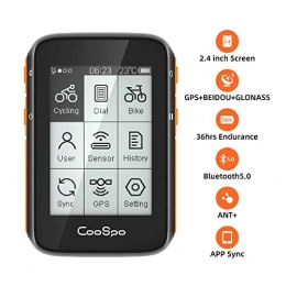 CooSpo Accessories CooSpo Cycling Computer GPS Wireless Bike Computer Bicycle Speedometer Cycling Tracker Waterproof 2.4 Inch with Bluetooth ANT+