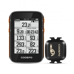 CooSpo Cycling Computer CooSpo GPS Bike Computer-Bluetooth 5.0 ANT+, Cycling computer with IP67 Waterproof, Wireless Navigation Bicycle Speedometer Odometer for Road Bike MTB