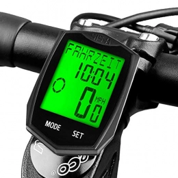 DINOKA Bike Computer Wireless Waterproof Cycling Computer Bicycle Speedometer Odometer Backlight LCD Display Tracking Distance Avs Speed Time 5 language switchable (Black)