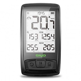 DokFin Bicycle Speedometer Odometer Kit, GIYO Waterproof Bike Computer Wireless with LCD Backlight/IPX5/800mAh/2.4 Inch/17 Set Cadence for Mountain Bike Road Bike and More