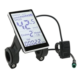 Fabater Cycling Computer Fabater Electric Bike LCD Display Meter, 5 Pin 24V 36V 48V 60V Waterproof LCD Display Panel, Large Screen Bicycle Speedometer Bike Computer, EBike Display for Electric Bicycle Scooter