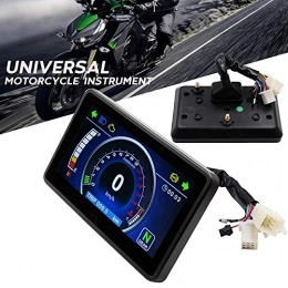 Gizayen Motorcycle LCD Screen Speedometer Digital Waterproof Multi-function Odometer, One-touch Multi-function Odometer, Multi Gauges