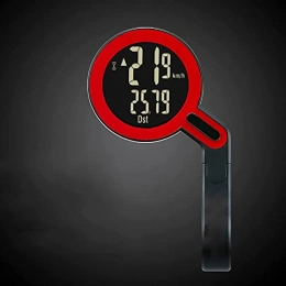 HSJ Accessories hsj WDX- Cycling Computer Wireless Large Round Screen Speed measurement (Color : Black red, Size : A)