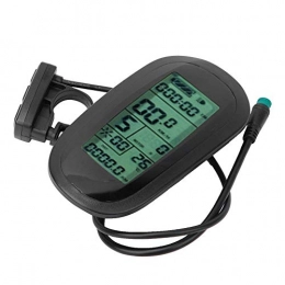 Ichiias Password Function Multifunctional Bicycle Odometer, Bicycle Display Meter, Backlight with Waterproof Connector KT-LCD6 for Bicycle Modification Mountain Bike