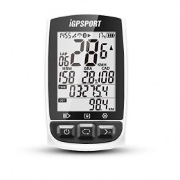 iGPSPORT  IGPSPORT GPS bike Computer Wireless ANT+ Waterproof Cycle Computer Speedometer With Big Screen iGS50E Support Heart Rate Monitor Speed Cadence Sensor Connection - White