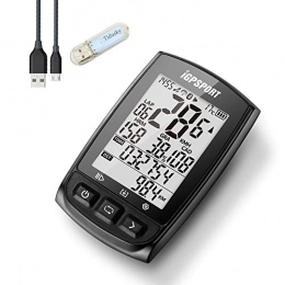 iGPSPORT-IGS Accessories iGPSPORT iGS50E Bike Computer ANT+ Function Wireless Cycle Computer Speedometer With 2.2 inch Big Screen Support Heart Rate Monitor and Speed Cadence Sensor Connection + Ruyu USB light (Black)