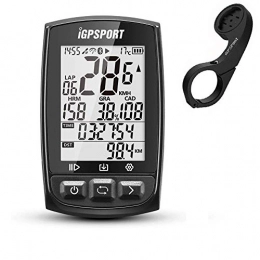 MLSice Cycling Computer iGPSPORT iGS50E GPS Bike Computer Big Screen with ANT+ Function, Waterproof Bluetooth Cycling Computer Support Heart Rate Monitor Speed Cadence Sensor Connection with S60 Out Front Bike Mount, Black