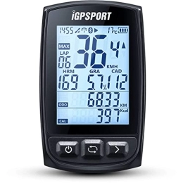 iGPSPORT Cycling Computer iGS50S GPS Bike Computer, IPX7 Waterproof Wireless Cycling Computer, Compatible with ANT+ Sensors, Speedometer Odometer MTB Tracker fits All Bikes