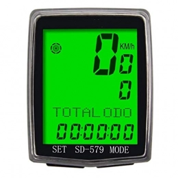 Jklt Cycling Computer Jklt Bicycle Computer Bike Computer Waterproof LCD Display Cycling Bike Computer Odometer Speedometer with Green Backlight Lightweight and Easy to Use (Color : Black, Size : One size)