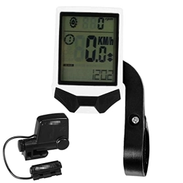 KUANDARGG Accessories KUANDARGG Bicycle Computer, Wireless Rainproof, LCD Backlight, Odometer, Speedometer Wireless Bike Computer, Bicycle Speedometer And Odometer With Cadence / Speed, White, One Size