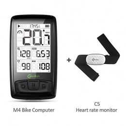 KUANGQIANWEI Accessories KUANGQIANWEI Bike accessories Cycling Computer Wireless Bike Computer M4 (SETB With C5 Heart Rate Monitor) bike computer (Color : M4)