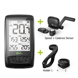 KUANGQIANWEI Accessories KUANGQIANWEI Bike accessories M4 Wireless Bicycle Computer Bike Speedometer With Speed & Cadence Sensor Can Connect Bluetooth ANT+(SET A Heart Rate Monitor) bike computer (Color : B Only M4)