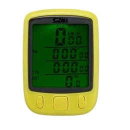 Ldelw Accessories Ldelw Bicycle computer Bike Bicycle Cycling Computer Odometer LCD Backlight Backlit Waterproof Multifunction Waterproof speed bike speedometer (Color : Yellow Size : One size) sunyangde