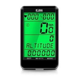 Lesrly-Cycle Cycling Computer Lesrly-Cycle Wireless Waterproof Bike Computer, Cycling Odometer Multifunction 8 Languages Automatic Wake Up Backlight for Most Bikes, Black
