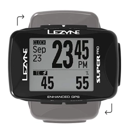 LEZYNE Cycling Computer Lezyne Super Pro GPS Computer for Bicycle / Mountain Bike, Unisex Adult, Black, One Size (Manufacturer's Size)