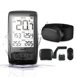 LINGJIA Accessories LINGJIA Bicycle Speedometer Rechargeable Wireless Bicycle Computer With Heart Rate Monitor Temperature Bluetooth4.0 Cycling Speedometer Bike Stopwatch