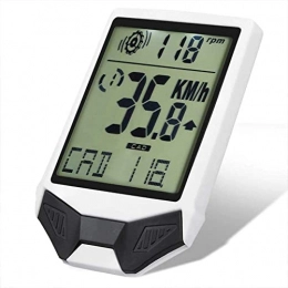 LIXFDJ Cycling Computer LIXFDJ Multifunctional Wireless Bicycle Tachometer, Heart Rate Bicycle Computer, Cycle Computer, Nightlight, Waterproof / 265 (Color : White)