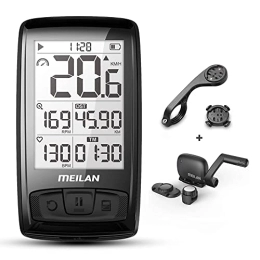 Meilan Accessories MEILAN BLADE Wireless Bicycle Computer Wireless Bicycle Speedometer, ANT+ and Bluetooth 4.0 Kilometres and Speedometer, Speed and Cadence, Waterproof, 2.5 Inch LCD with Backlight