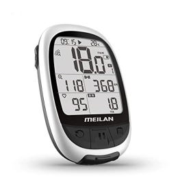 Meilan Accessories MEILAN M2 GPS Core Bike Computer Wireless Cycle Computer Cycling Speedometer and Odometer Bluetooth ANT+ Connect with HR Monitor Power Speed Cadence Sensor Waterproof