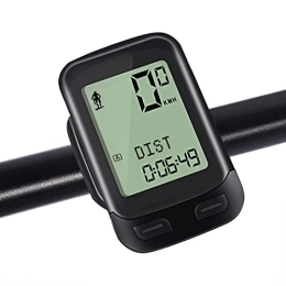 MTND Accessories Mini Bicycle Speedometer Odometer, Wireless Waterproof Bike Computer with Large LCD Display with Backlight, Multifunction Bicycle Speedometer Bike Computer for Road Bikes