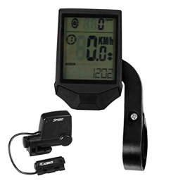 NEHARO Cycling Computer NEHARO Bicycle Speedometer Cycling Wireless Computer Bike Computer Cadence Multifunctional Rainproof Cycling Computer with Backlight LCD (Color : Black, Size : One size)