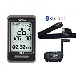 POSMA Cycling Computer POSMA DB1 BLE4.0 Cycling Computer Speedometer Odometer Bundle with BHR20 Heart Rate Monitor & BCB20 Speed / Cadence Sensor