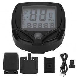 Qinlorgo Cycling Computer Qinlorgo Black Automatic Bike Speedometer, LCD Digital Display Bicycle Computer, English Type for Road Bicycles Ordinary Bicycles Mountain Bicycles Folding Bicycles