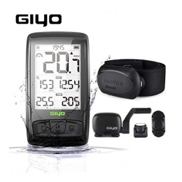 WSGYX Accessories Rechargeable Wireless Bicycle Computer with Heart Rate Monitor Temperature Bluetooth 4.0 Cycling Speedometer Bike Stopwatch (Color : With Rate Monitor)