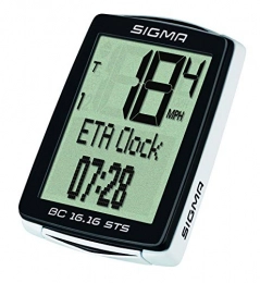 Sigma Accessories Sigma BC 16.16 STS Black, White – Computer For Bicycles (27 x 37 mm, 37.5 mm, 11.5 mm, 52 mm)