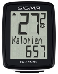 Raleigh Cycling Computer Sigma BC 9.16 - Bicycle Computer, 9 Functions, Black