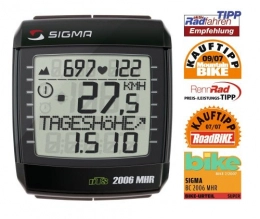 Sigma Accessories Sigma Sport BC 2006 MHR DTS Bicycle Computer with Altitude and HR Functions