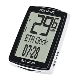 Sigma Sport Accessories Sigma Sport Bicycle Computer BC 16.16 STS, 16 Functions, ETA-Timer, wireless Bike Computer, Black