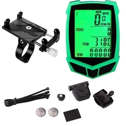 LZHYA Cycling Computer Speedometer / Bike Odometer / Wireless Bicycle Speedometer, Bike Speedometer, Bike Computer Waterproof Accurate Speed Tracking, with Extra Large LCD Display Waterproof & A Solid Phone Holder