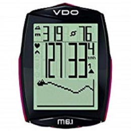 VDO M6.1 Wireless Cyclocomputer with Cardio Armband and Speed Sensor, Black / White / Red.