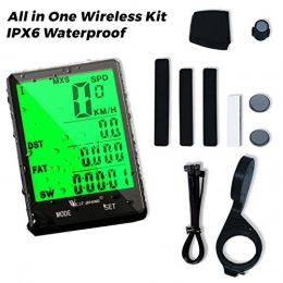 Wireless Bike Computer | Cadence Mount Sensor MPH KPH | Odometer | Large Backlight Screen | 20 Function inc Distance Calories Fat | Exercise Tracker | Adult or Child | IPX6