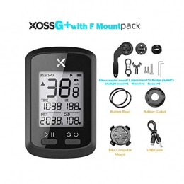 WSGYX Accessories WSGYX Bike Computer G+ Wireless GPS Speedometer Waterproof Road Bike MTB Bicycle Bluetooth ANT+ with Cadence Cycling Computers (Color : G plus wiht F mount)