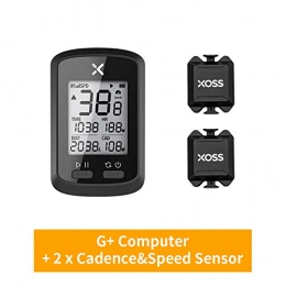 XOSS Accessories XOSS Bike Computer G+ Wireless GPS Speedometer Waterproof Road Bike MTB Bicycle Bluetooth ANT+ with Cadence Cycling Computers (Combo 2)