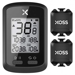 XOSS Cycling Computer XOSS G+ GPS Bike Computer ANT+ with 2 Smart Cadence Sensor, Bluetooth Cycling Computer, Wireless Bicycle Speedometer Odometer, Waterproof MTB Tracker Fits All Bikes (Support Heart Rate Monitor)