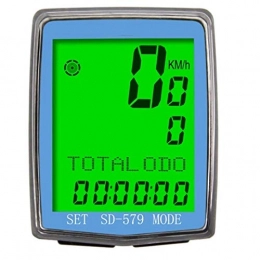 Yaunli Cycling Computer Yaunli Bicycle computer Bike Computer Waterproof LCD Display Cycling Computer Odometer Speedometer with Green Backlight Waterproof speed bike speedometer (Color : Blue, Size : One size)