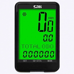 YRFS Cycling Computer YRFS Wired LCD Bike Computer Bicycle Cycling Speedometer Odometer with Backlight Time Temperature Display SD-577A