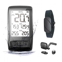 YUNDING Accessories YUNDING odometer Wireless Bicycle Computer Bike Speedometer With Speed & Cadence Sensor Can Connect Bluetooth Ant+(Set A Heart Rate Monitor)