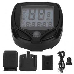Zerodis Bike Speedometer,English Type LCD Digital Display Mountain Bike Lightweight Bicycle Speedometer Bike Computer with Automatic Eake‑up Cycling Accessory