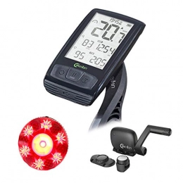 ZHANGJI Cycling Computer ZHANGJI Bicycle speedometer-Wireless Bike Computer Bicycle Speedometer cycling Tachometer cadence Bluetooth Sensor free taillight