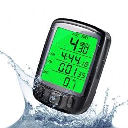 ZW Accessories ZW Cycling Computers, Waterproof LCD Display Bike Computer, Odometer Speedometer with Green Backlight