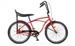 Ape Rider Bici Ape Rider Urban Cruiser Bicycle – One Size 17 Bike Frame – Men' s Comfort Bike Street No.1 Edition, roter Diktator