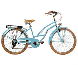 CSM Bici Bicicletta Bici Donna Cruiser Ruote 26″ con Cambio SHIMANO / Colore Azzurro