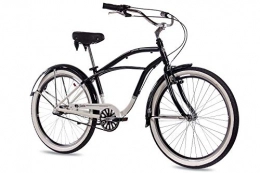 CHRISSON Bici Chrisson Beachcruiser Sando - Bicicletta da donna con cambio Shimano Nexus a 3 marce, stile retrò, 26", colore: nero / bianco