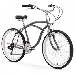 Firmstrong Bici Firmstrong Urban Man 21-Speed Beach Cruiser - Bicicletta da spiaggia, 26", colore: Grigio opaco
