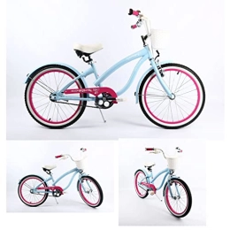Lux4kids Bici Lux4kids - Bicicletta da bambina Cruiser, 20 pollici, 6 colori, freno a contropedale di Lux4kids, colore blu pastello, rosa 04