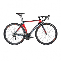 MICAKO Bici da strada Bici da Strada 700C Fibra di Carbonio Shimano 105 / R7000-22 velocit di Sistema Bicicletta Ultralight, Rosso, 46cm